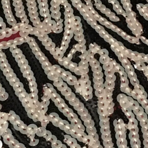 Iconic Disney Mickey Mouse Zebra Print Sequin Crimson Pullover - Picture 9 of 15